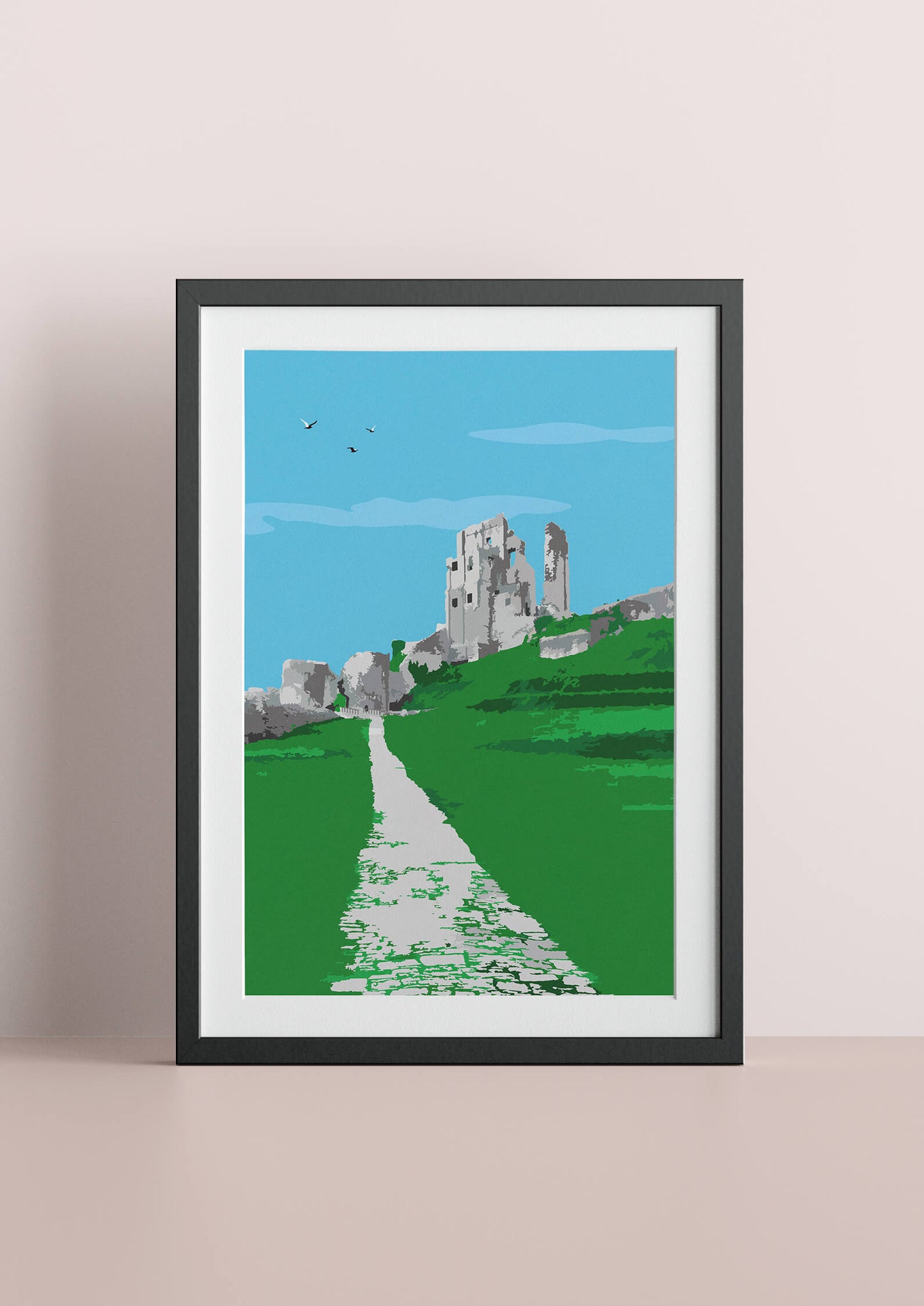 The climb to Corfe Castle